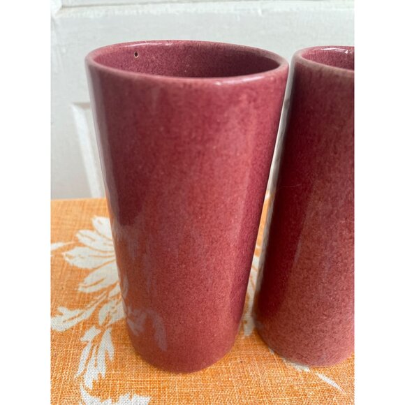 Vintage MCM Dryden Art Pottery Tumbler Glasses set of 4 Rose Mauve - Picture 5 of 8